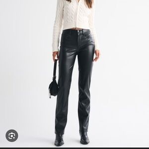 Abercrombie Women’s 90s High Rise 90s Straight Vegan Leather Pant